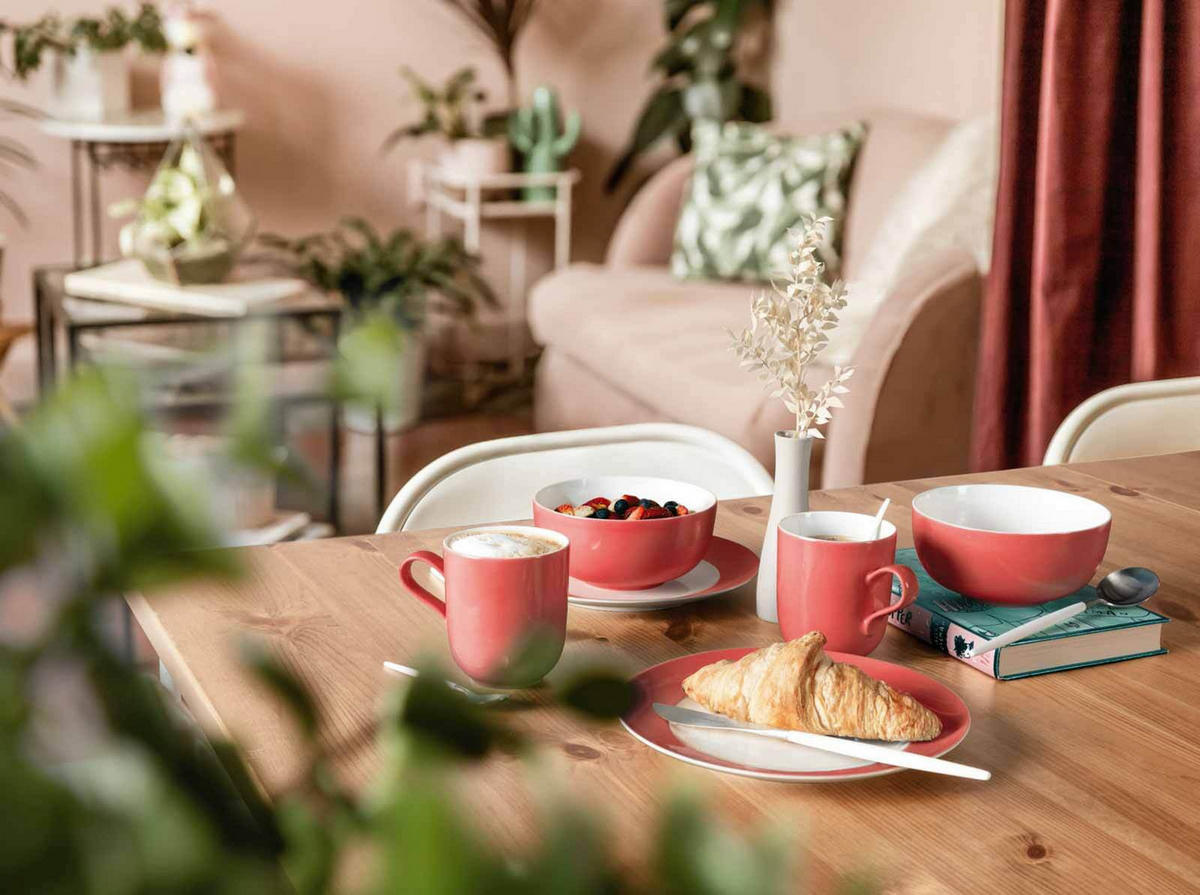 FRÜHSTÜCKSTELLER Liberty Pure Colors Flamingo Red ø 22,5 cm 6er Set - Rot, Keramik (22.6cm) - Seltmann Weiden
