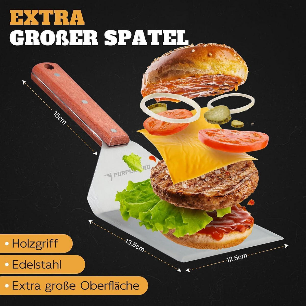 GRILLSPACHTEL Set Edelstahl 2-teilig - Braun, Metall (15.6/4.9/36.6cm)