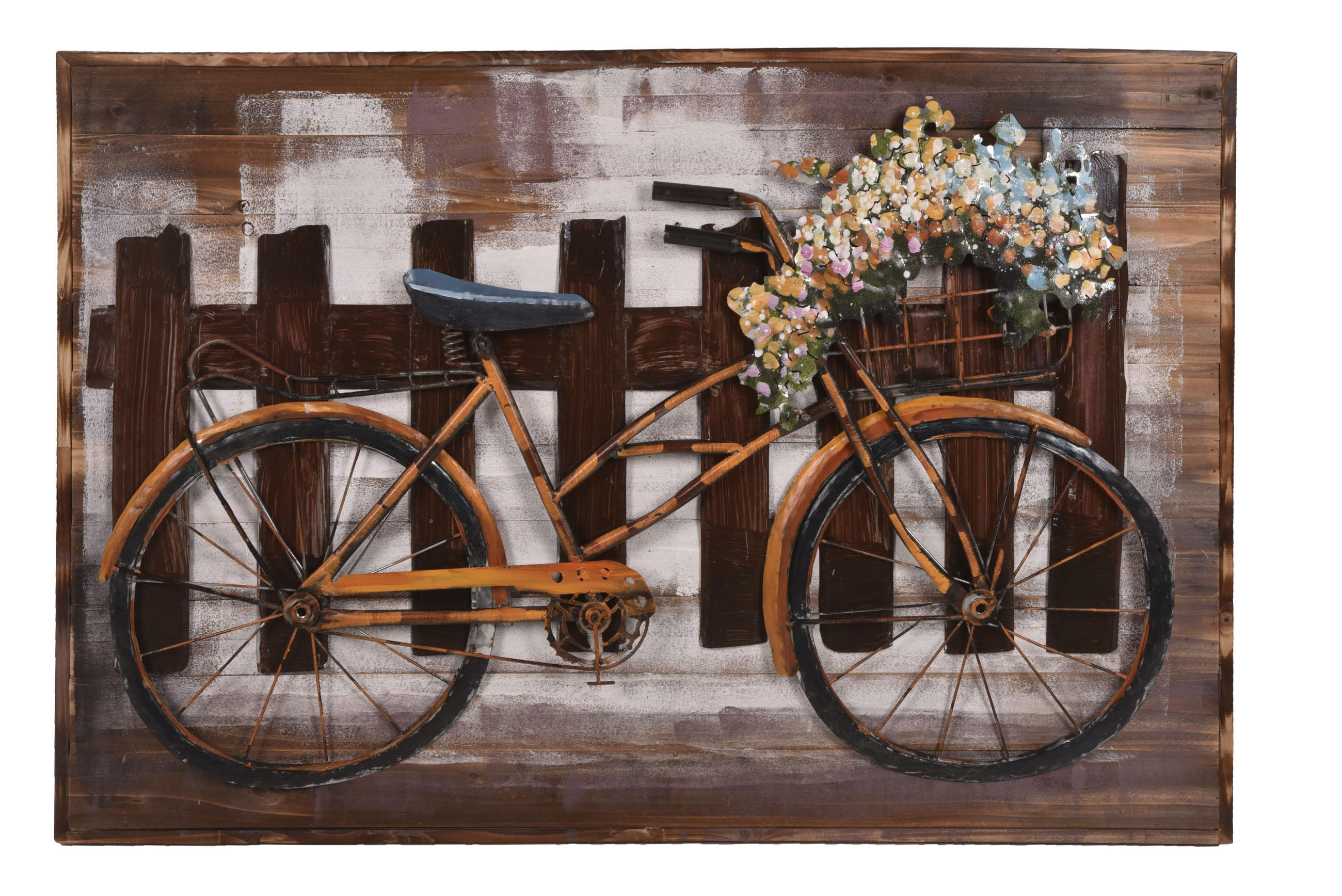 3D-METALLBILD Fahrrad Stahl Bunt 10x80x120cm - Multicolor, Metall (80/10cm) - DELUKE