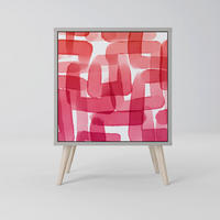 SIDEBOARD KALEIDOSCOPIC CUBISM, Grau, 57,5x42x77,5 cm, Schräge Buchenholzfüße - Buchefarben/Multicolor, Holzwerkstoff/Buchenholz (57.5/77.5/42cm) - SpaceRebels
