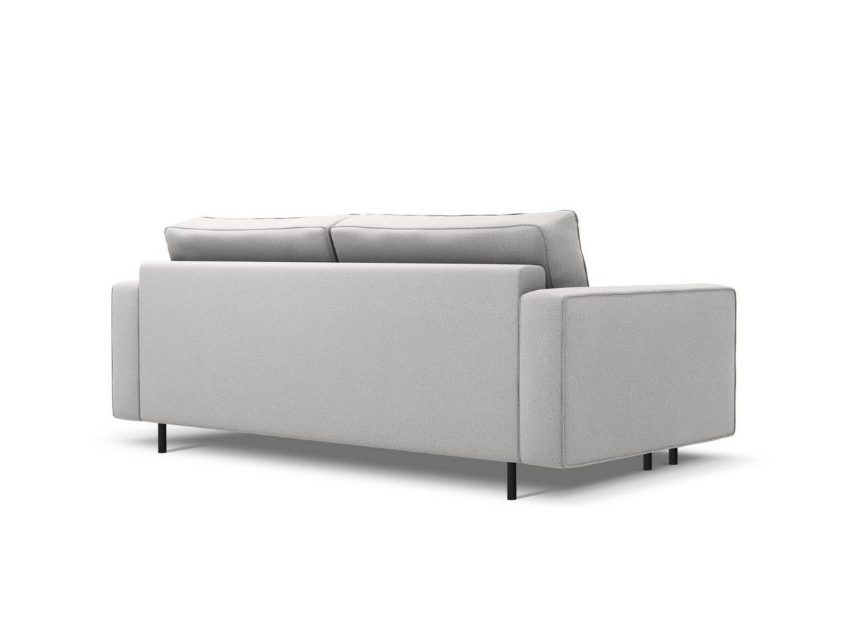 AUSKLAPPBARES-SOFA mit Bettkasten Caro aus strukturiertem Stoff hellgrau 3 Sitzplätze - Hellgrau, Textil (97/93/236cm) - Micadoni