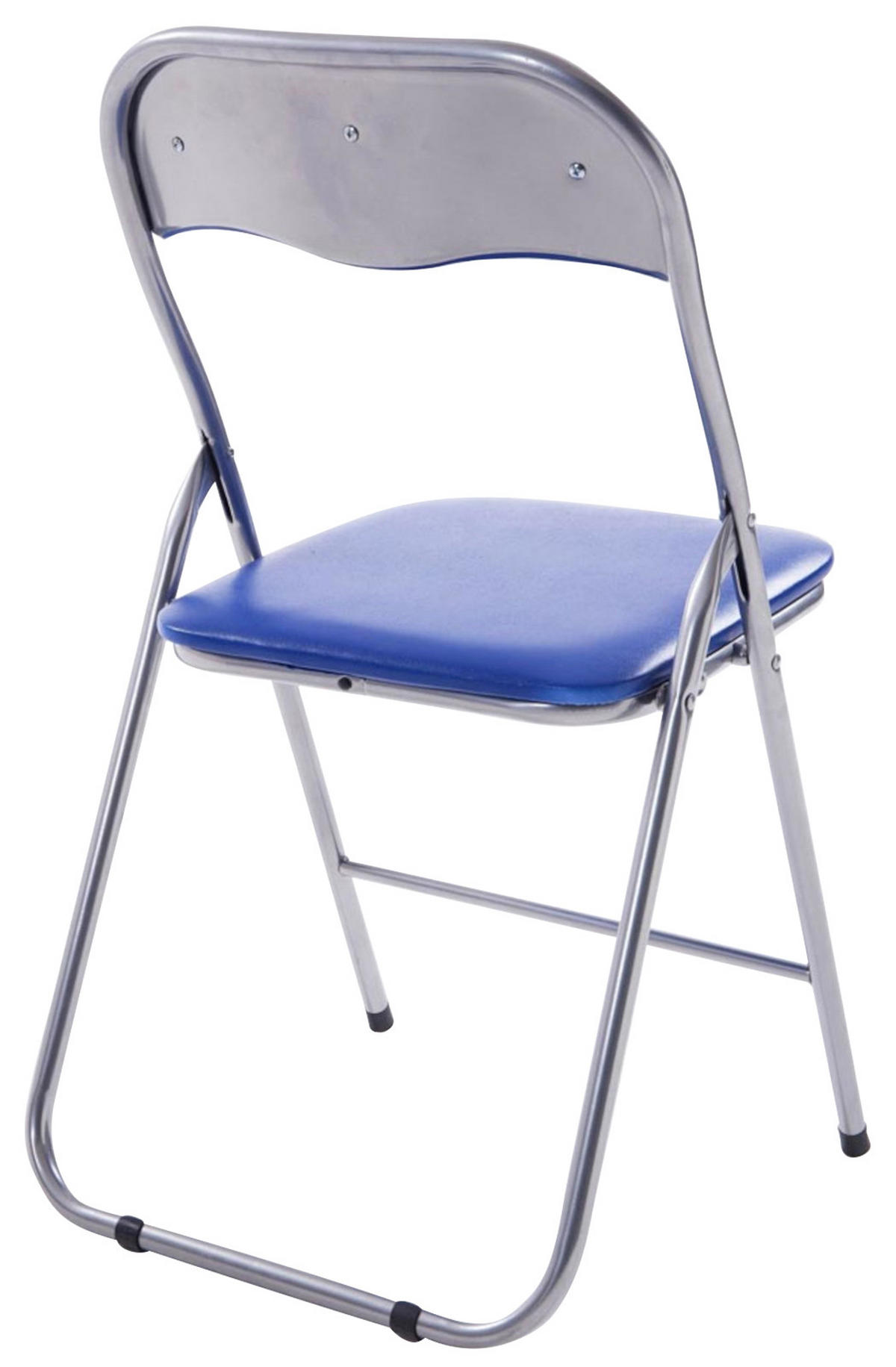 KLAPPSTUHL 2er Set Kunststoff blau/silber - Blau/Silberfarben, Kunststoff/Textil (45/78/45cm) - CLP