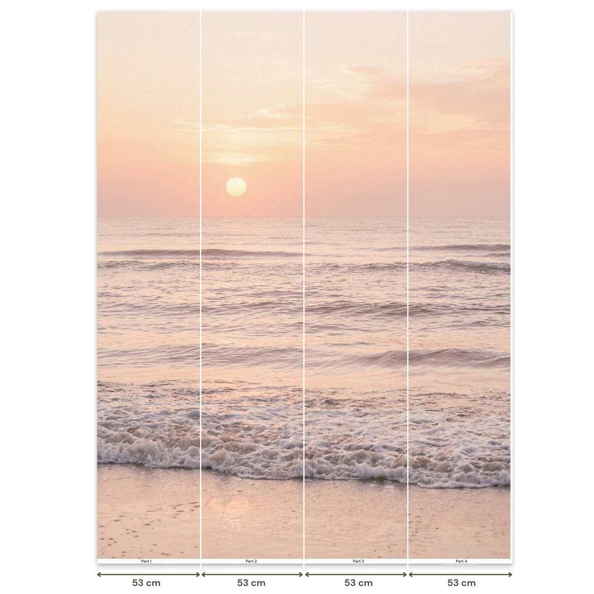 TAPETE - Sonne - Strand - Rosa - 200x280 cm - Hellrosa, Papier (200/280cm) - OnlyWow