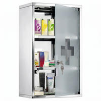 MEDIZINSCHRANK Silberfarben 30/18/50 cm - Silberfarben, Metall (30/50/18cm) - PANGIVO