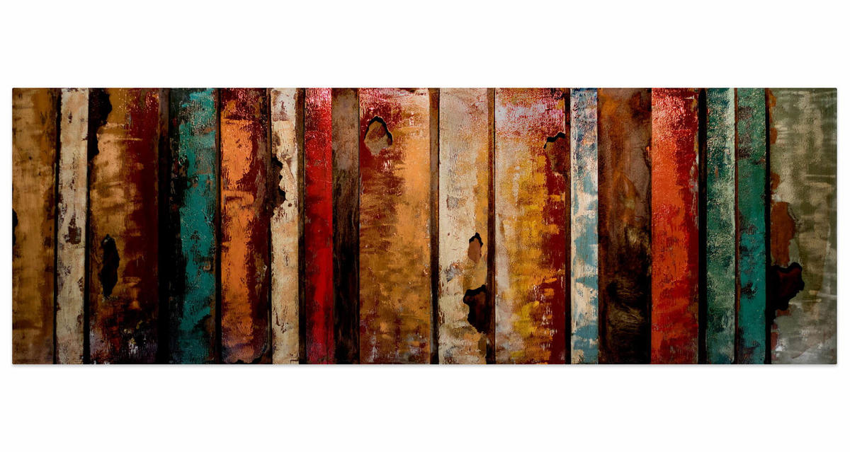 METALLBILD Bunt 144/44 cm - Multicolor, Metall (8.8/44cm) - KUNSTLOFT