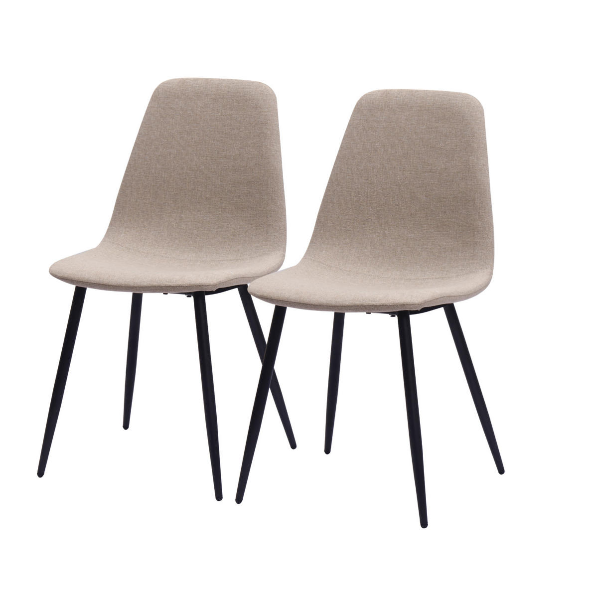 ESSZIMMERSTÜHLE 2er-Set Stoff Metall Beige Hellbeige - Weiß, Metall (52/84.5/43cm) - Meubliv