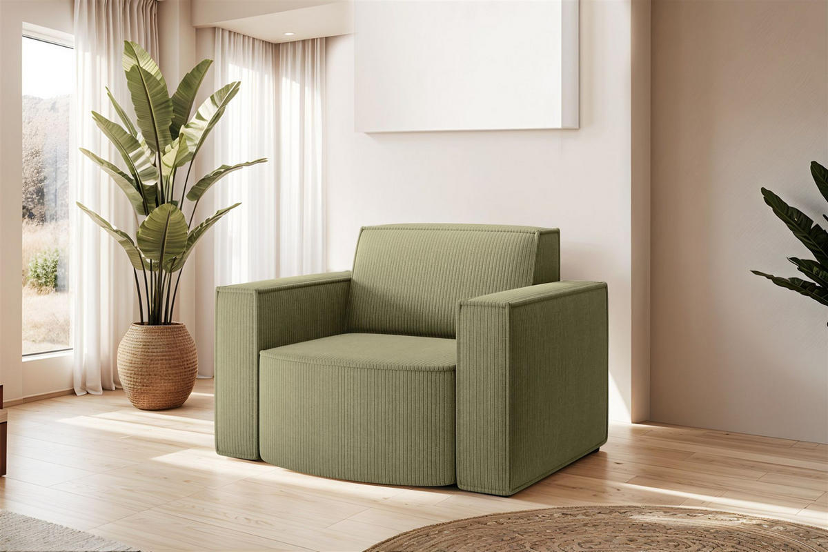 SESSEL Palma In Stoff Scala - Opal, Holzwerkstoff/Textil (98/74/89cm) - Fun Möbel