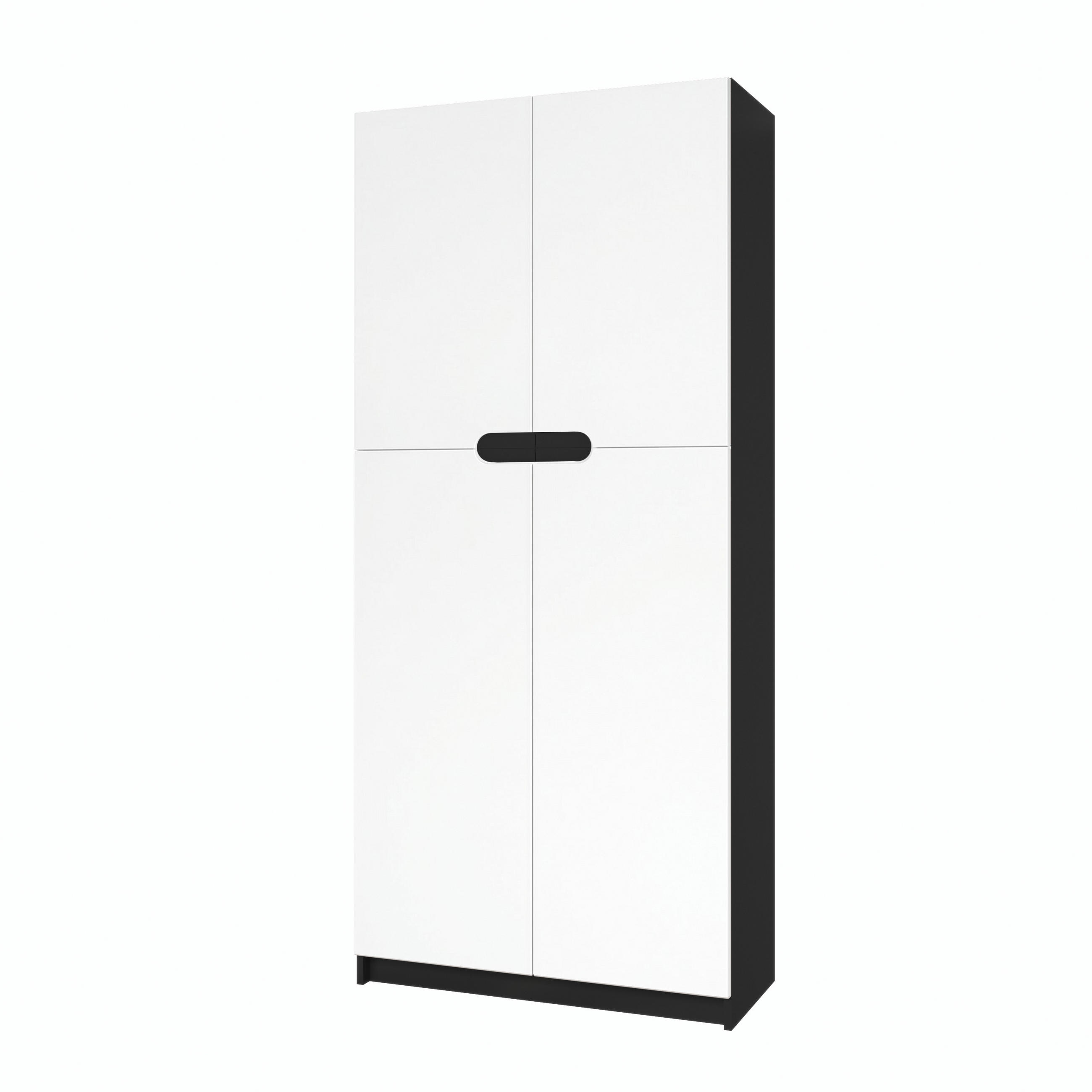 BÜROSCHRANK Logan Fronten in Weiß matt - Weiß, Holzwerkstoff (82/184/37cm) - Vladon