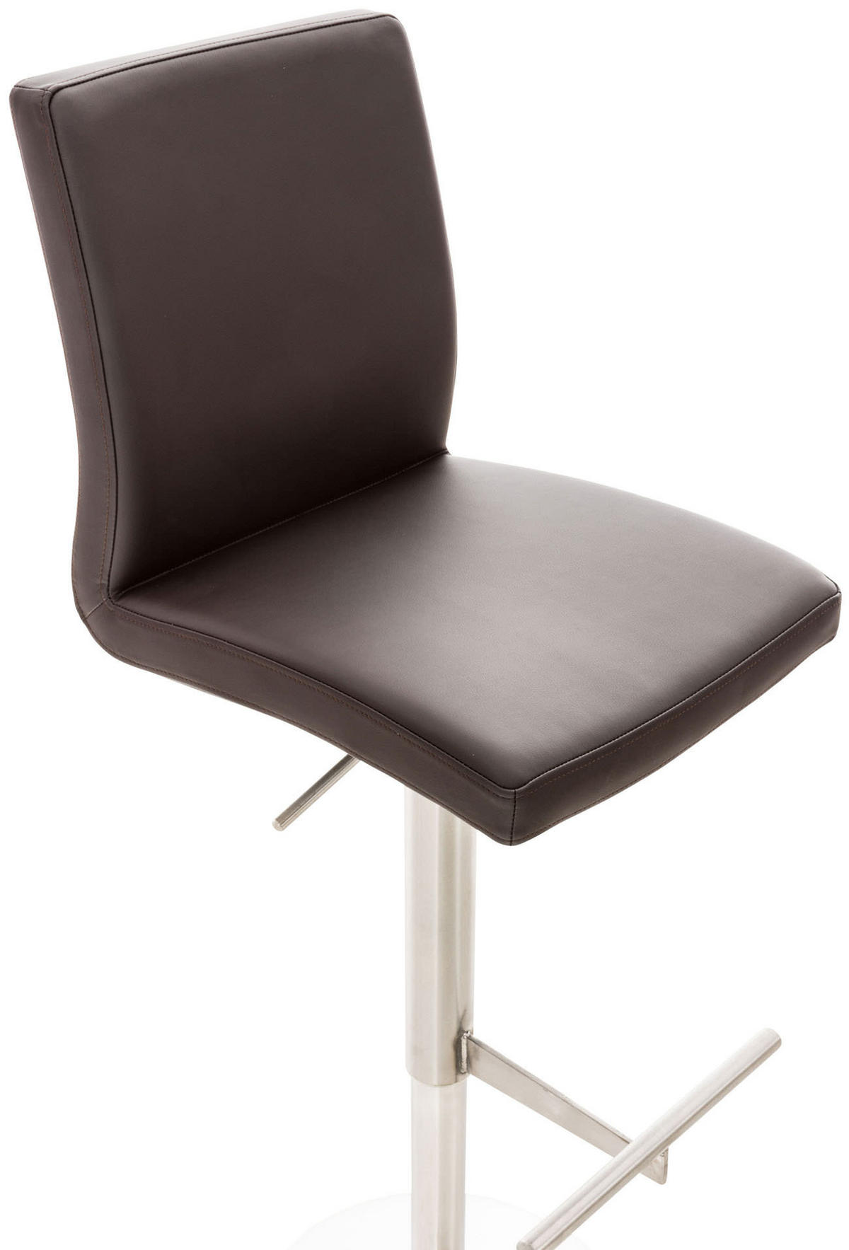 BARHOCKER Lederlook Braun - Edelstahlfarben/Braun, Textil/Metall (40/93/49cm) - CLP