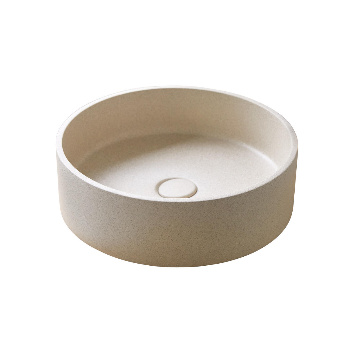 WASCHBECKEN Gina Beige aus Terrazzo - Beige, Stein (39/12/39cm) - Tikamoon