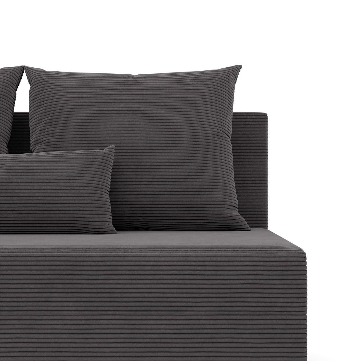 SOFA 3-SITZER MIT SCHLAFFUNKTION FERMO Dunkelgrau - Dunkelgrau, Textil (92/95/191cm) - Mebligo