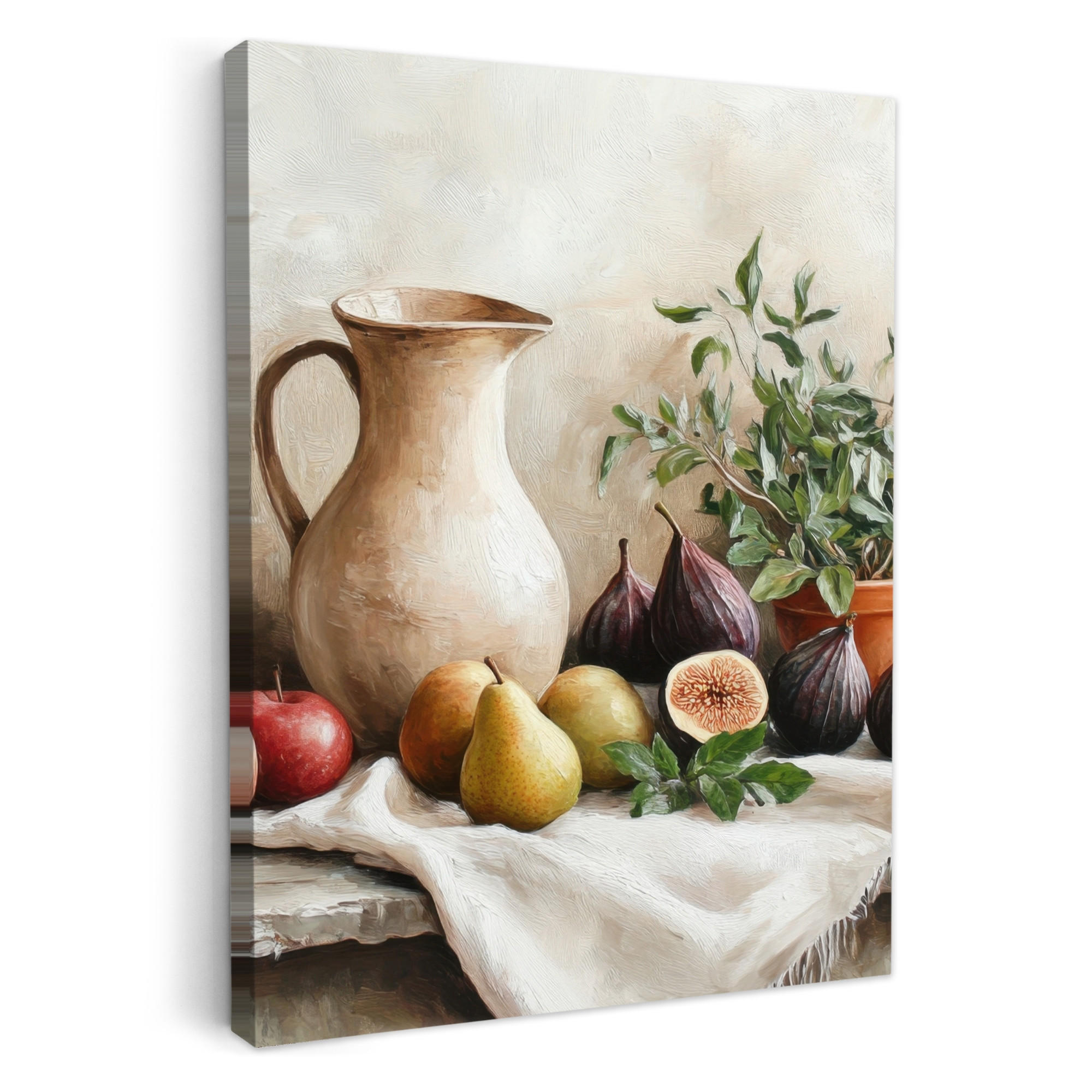 LEINWANDBILD Obst - Kräuter - Ländlich 30x40 cm - Naturfarben, Textil (30/40cm) - MuchoWow