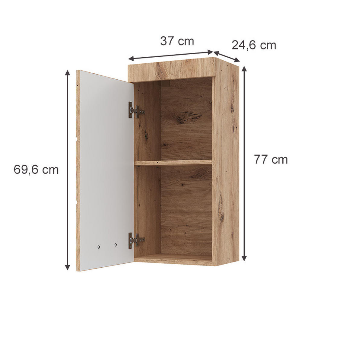 SKŘÍŇKA DO KOUPELNY Luna Dub Wotan - dub Wotan, kompozitní dřevo (37/77/24.6cm) - Vicco