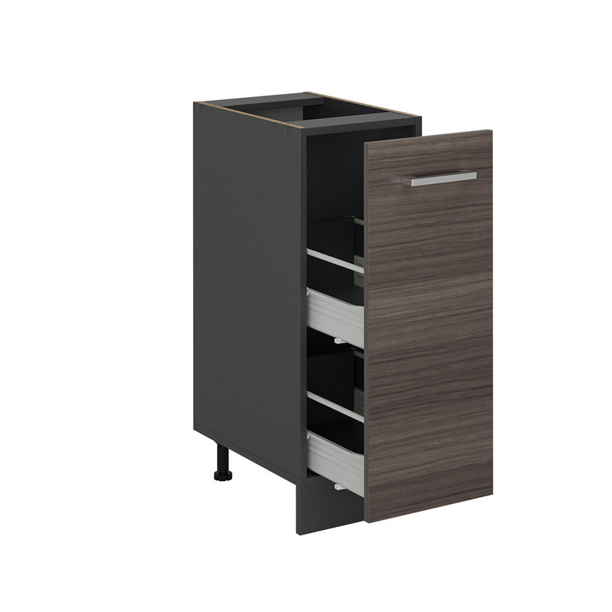 APOTHEKERSCHRANK R-Line Edelgrau 30 cm ohne Arbeitsplatte - Anthrazit/Braun, Holzwerkstoff (30/81.6/46cm) - Vicco