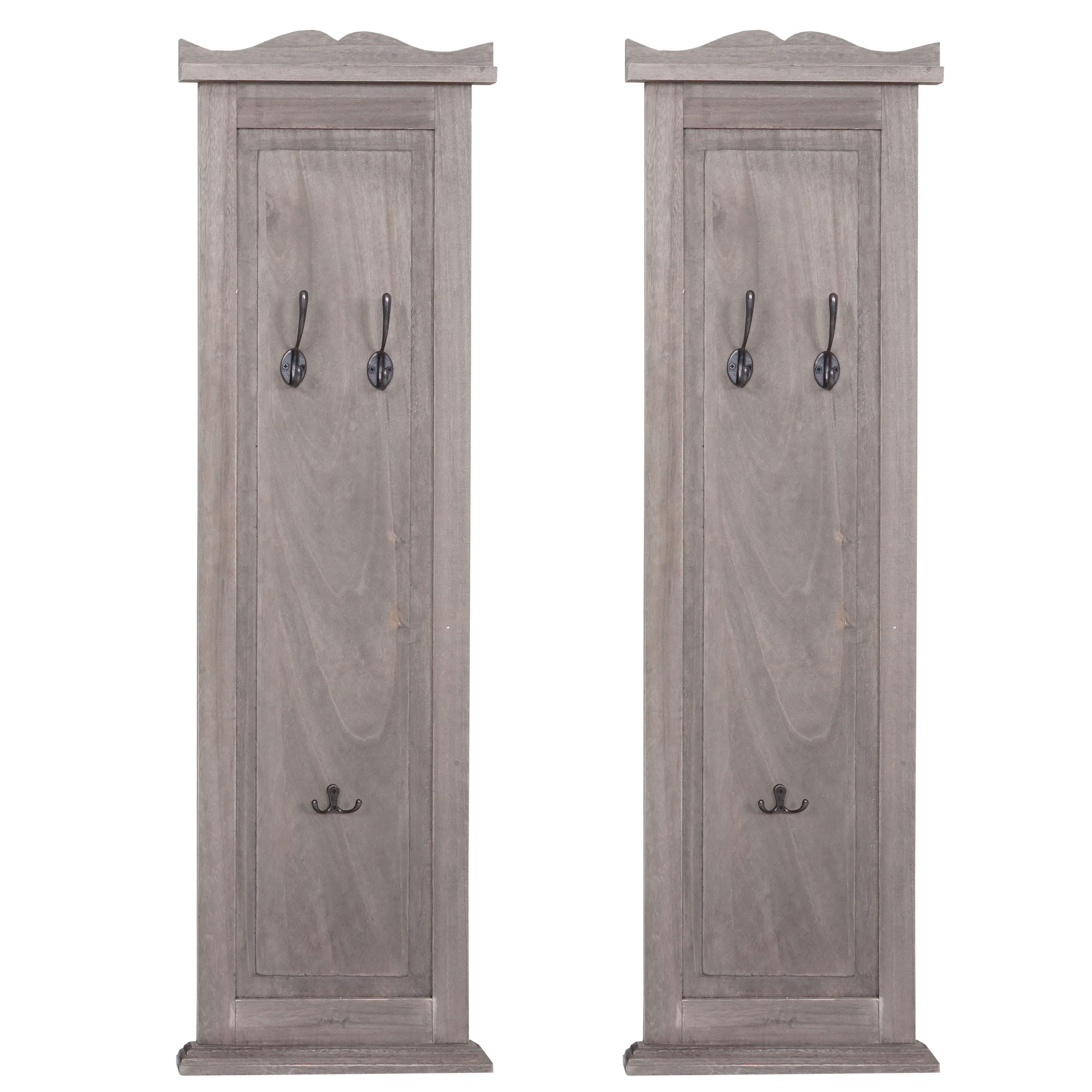 WANDGARDEROBE Grau, Braun 2er-Set - Braun/Grau, Holz (28/109/5cm) - MCW