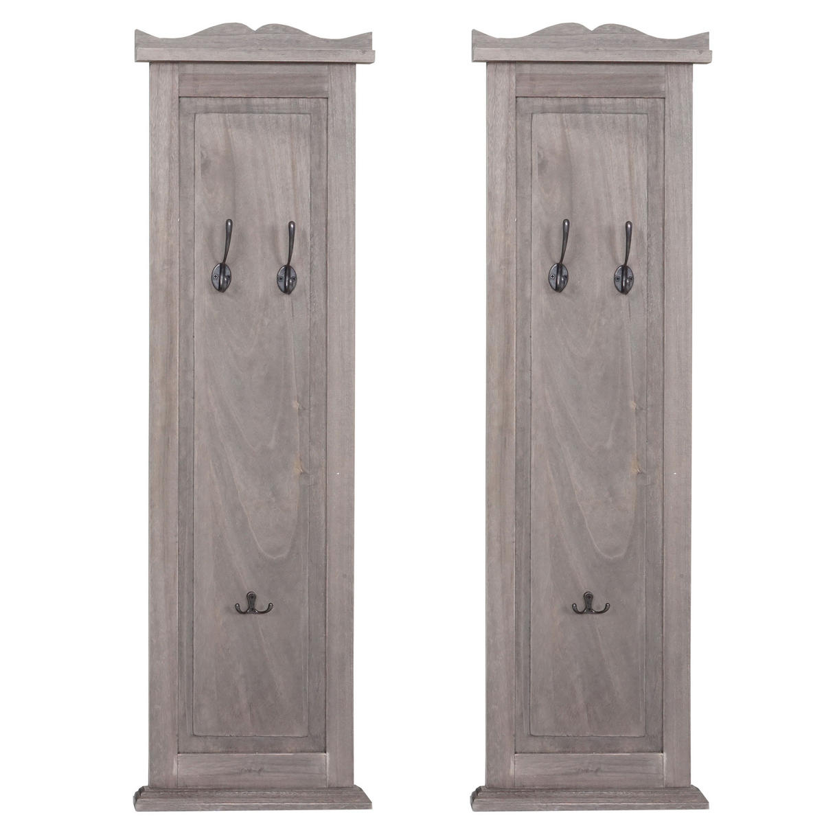 WANDGARDEROBE Grau, Braun 2er-Set - Braun/Grau, Holz (28/109/5cm) - MCW