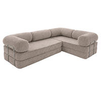 ECKSOFA Cord 300 x 200 cm Taupe mit Schlaffunktion - Taupe, Textil (300/200cm) - SURB