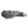 WOHNLANDSCHAFT Chenille Stoff Grau - Schieferfarben/Schwarz, Textil/Metall (317/86/162cm) - Makamii