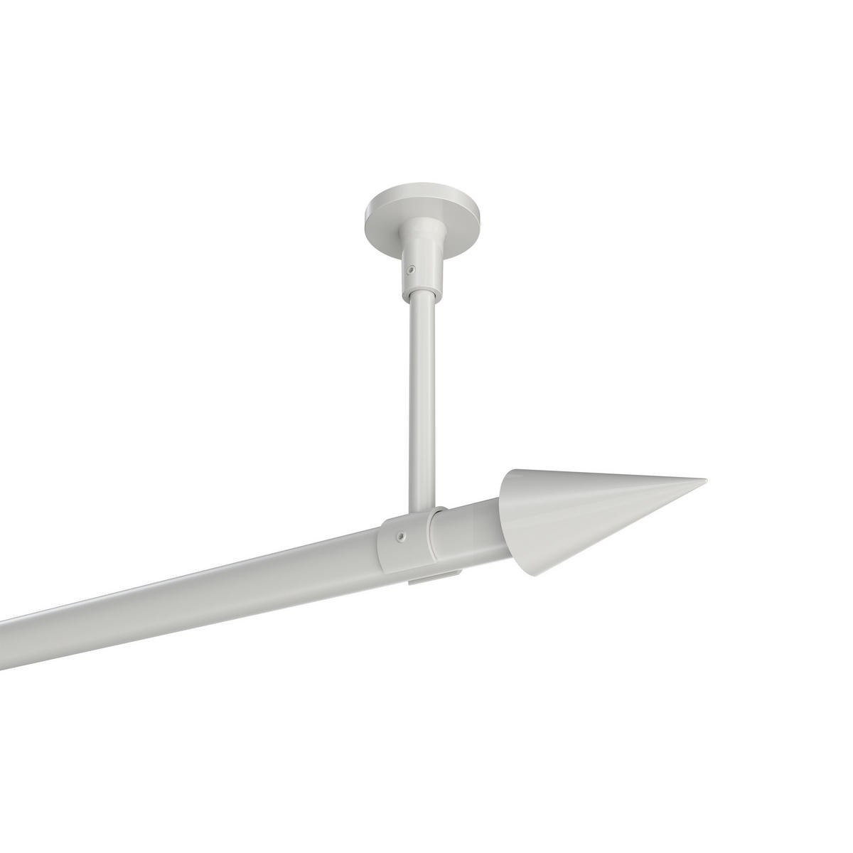 GARDINENSTANGEN-SET Sonette Savio 160 cm, 1-läufig, 20 mm Ø Weiß - Weiß, Metall (160cm) - INTERDECO