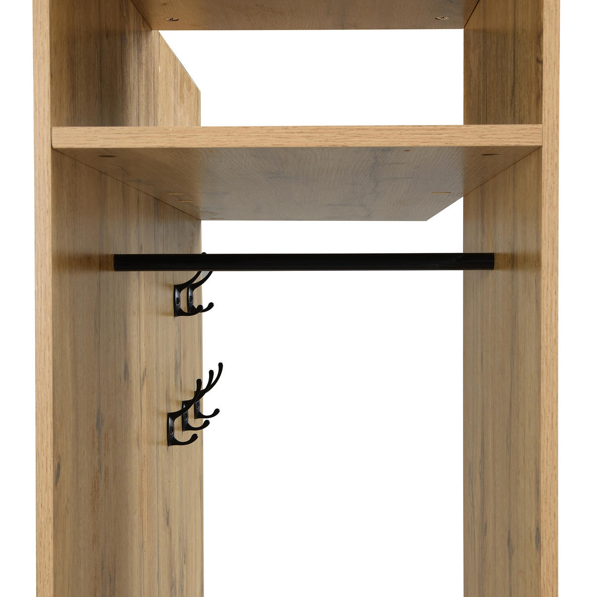 SCHUHSCHRANK aus MDF 100x38x191cm in Natur mit Bank & Spiegel - Naturfarben, Holzwerkstoff (100/191/38cm) - Modfu