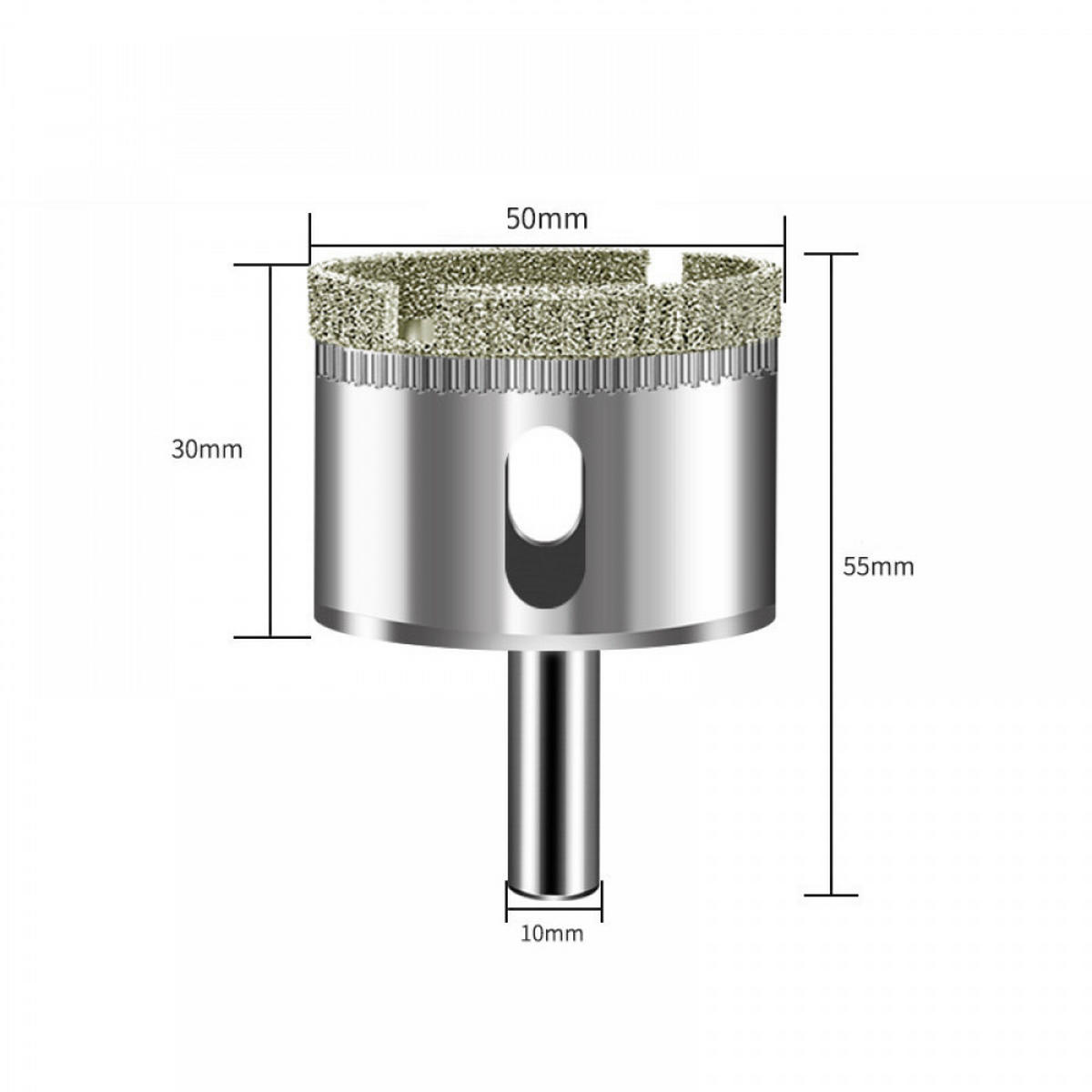 BOHRER – zum Bohren von Löchern in Glas, Keramik, Porzellan und Fliesen, 50 mm - Silberfarben, Metall (5/5/5.5cm) - DCA