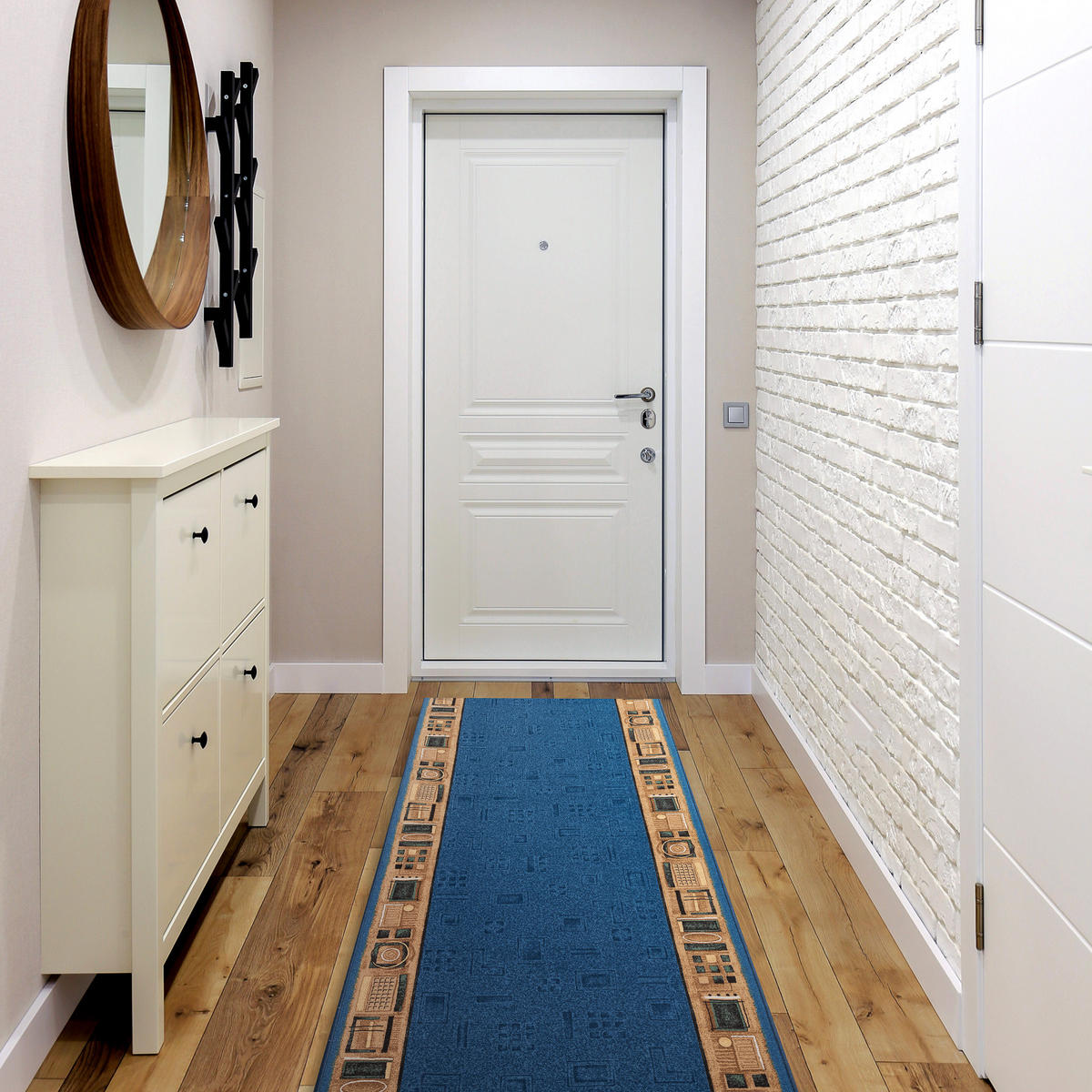 LÄUFER Antirutsch JENA 80/480 cm - Blau, Textil (80/480cm) - rugsX