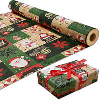 GESCHENKPAPIER 43 cm x 15 M Weihnachts-Design Kraftpapier - Multicolor, Papier (43/43/43cm)