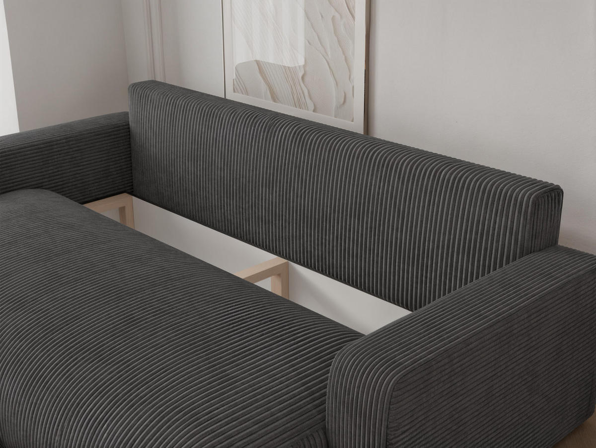 SOFA mit Schlaffunktion, Anthrazit - Anthrazit, Holzwerkstoff (246/79/93cm) - Idohome