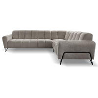 ECKSOFA Volare ohne Schlaffunktion Hellbraun rechts - Hellbraun/Schwarz, Textil/Metall (295/235cm) - Beautysofa