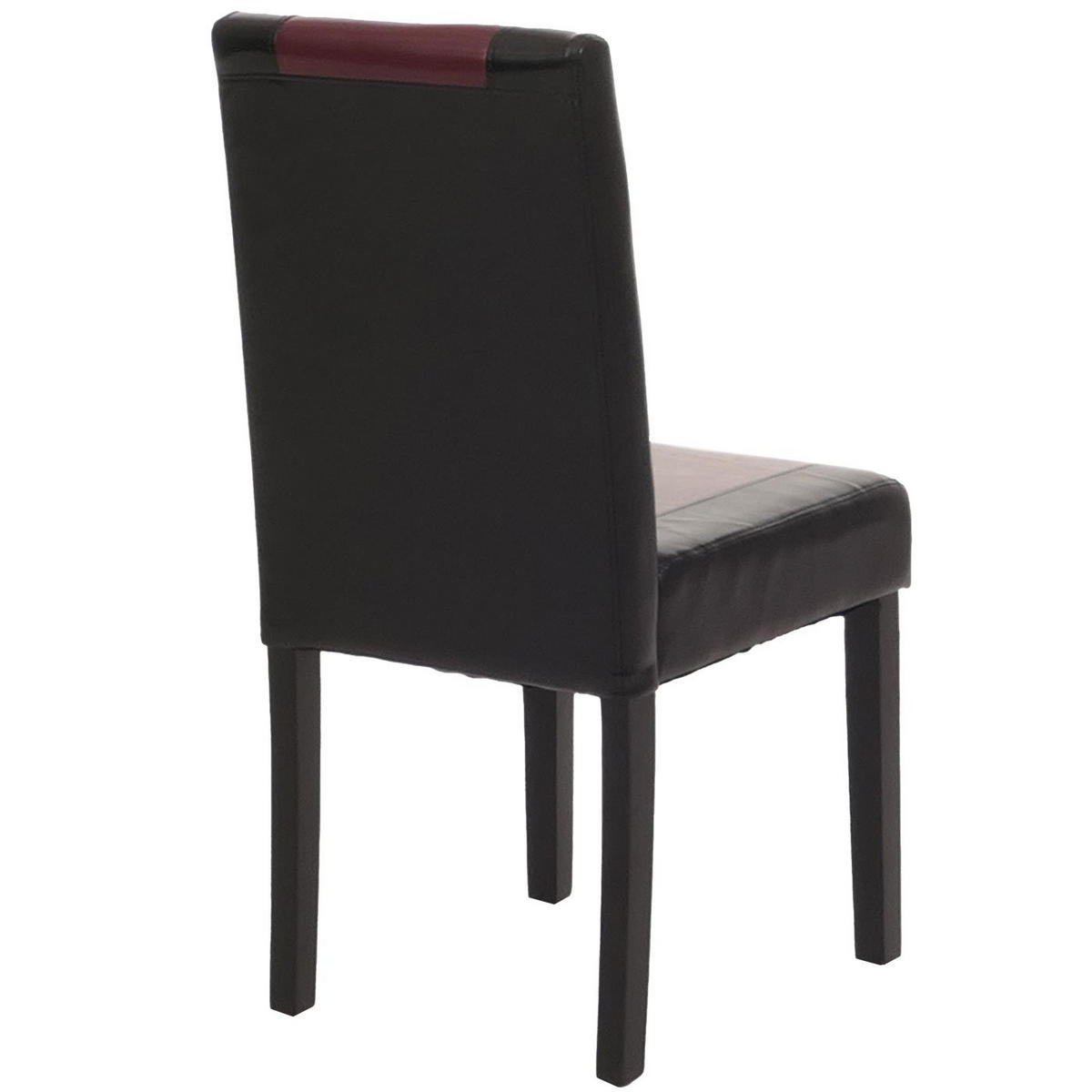 ESSZIMMERSTUHL 4er-Set klassisch und zeitlos 90x43x56cm Sitzhöhe 45cm Kunstleder dunkle Beine Schwarz-Rot - Schwarz, Kunststoff (43/90/56cm) - CHEFGASTRO