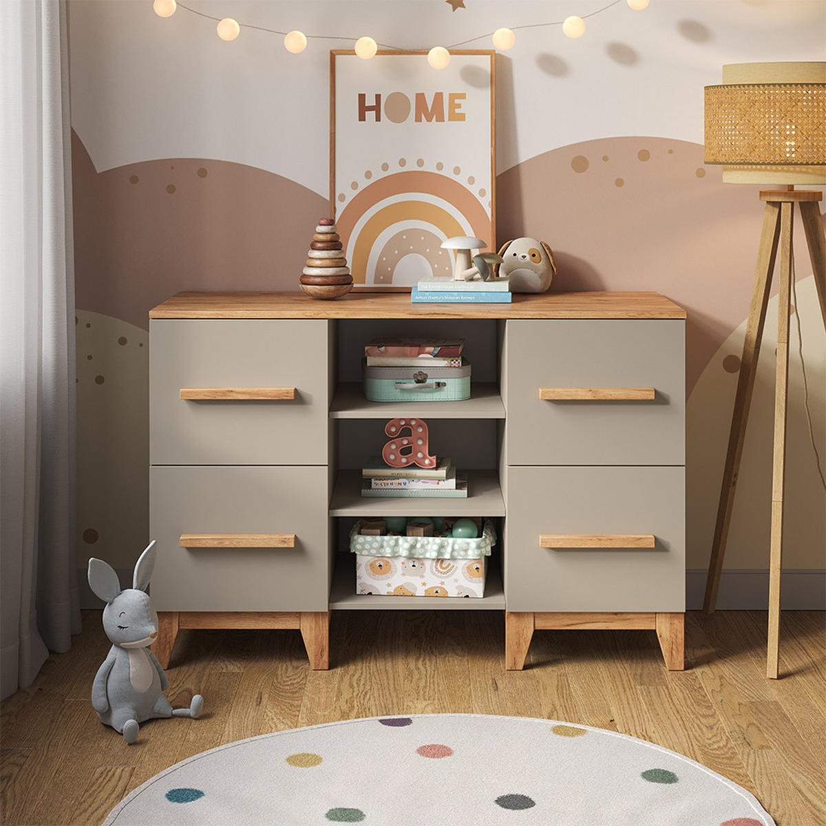 Kaschmir/Hellgrau, Holzwerkstoff (133/98/70cm) - VitaliSpa