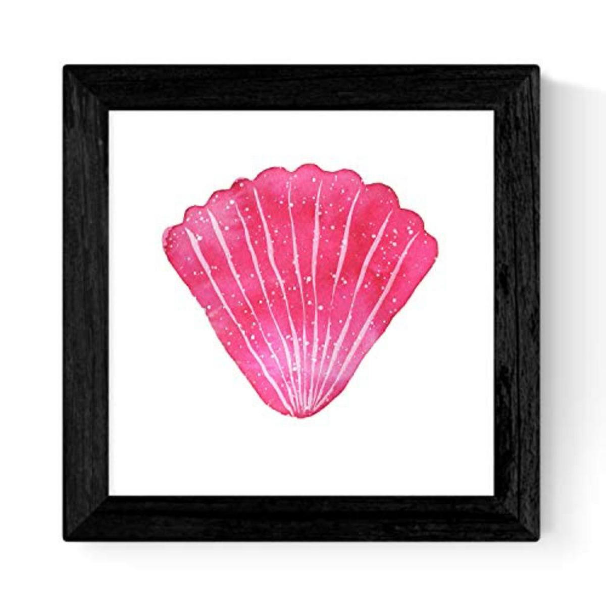 POSTER Set mit 4 Meerestieren 25x25 cm Schwarzer Rahmen - Schwarz, Papier (25/3cm) - Nacnic