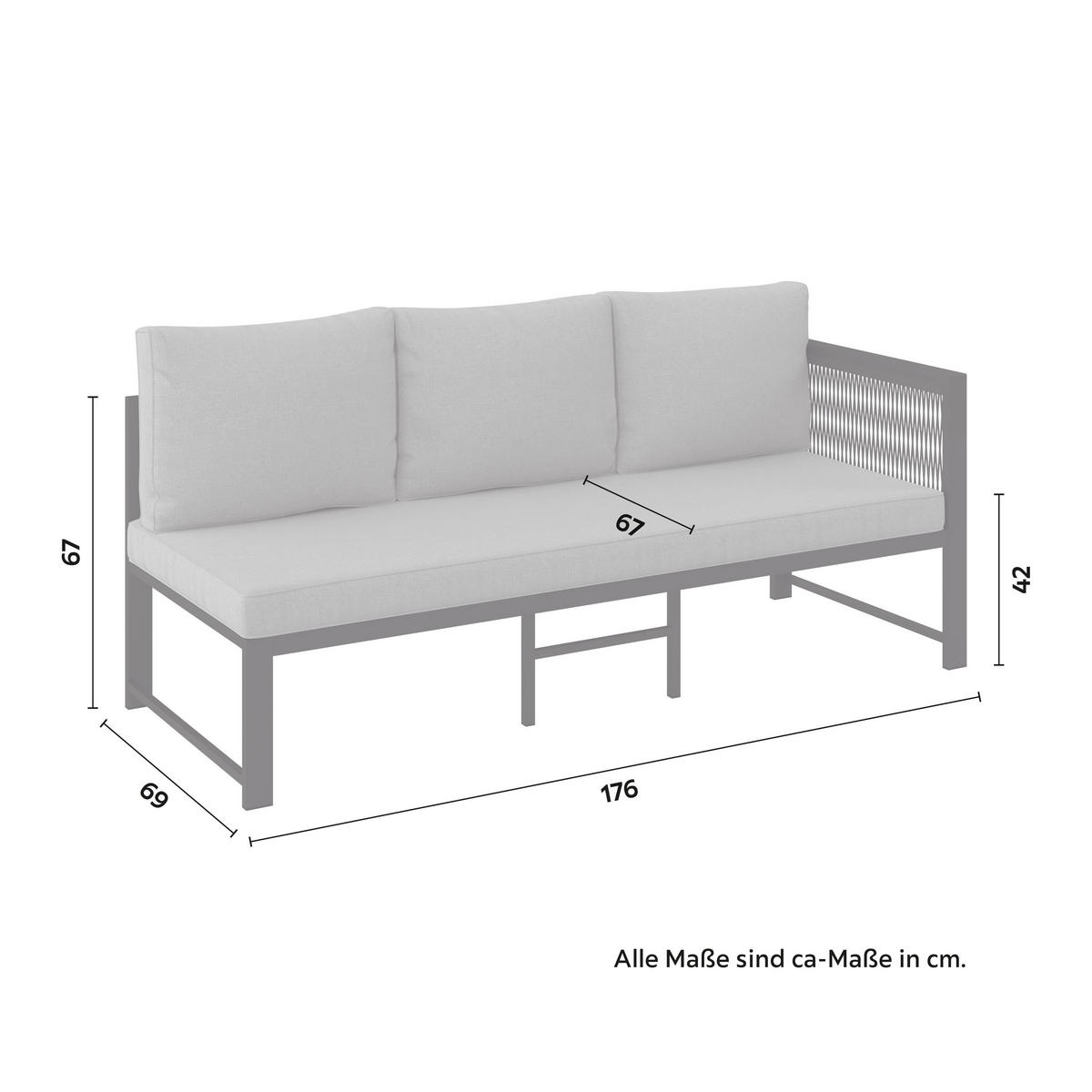 DININGLOUNGESET Pergolina Cremeweiß Metall/Outdoorstoff - Creme, Metall - Bessagi Garden