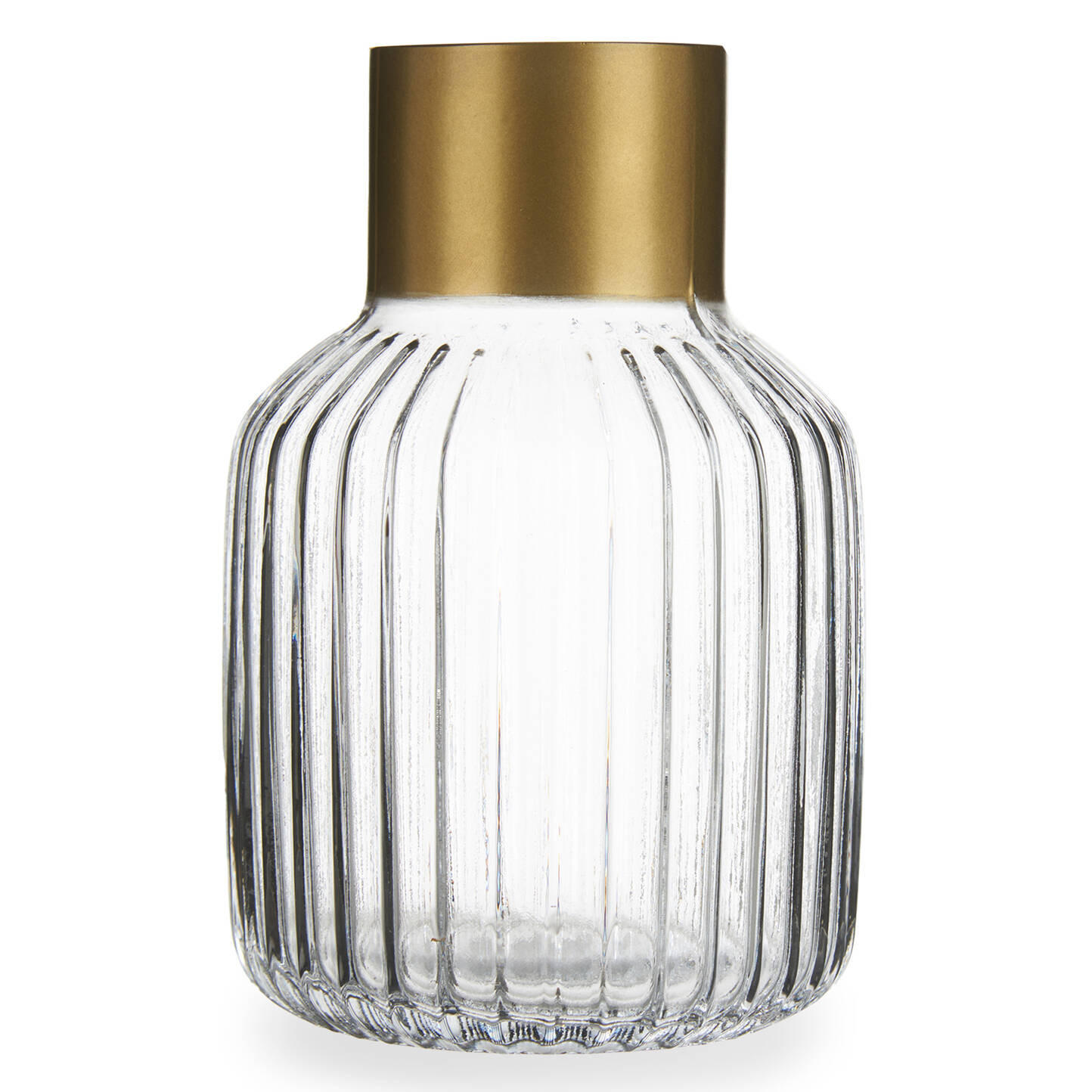 VASE Golddekor 22 cm - Transparent, Glas (22cm) - Giftdecor