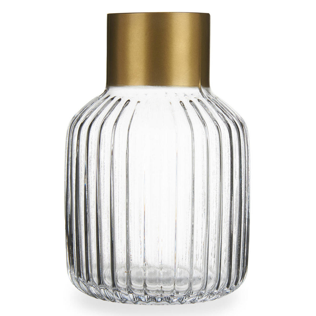 VASE Golddekor 22 cm - Transparent, Glas (22cm) - Giftdecor