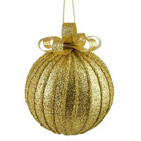 WEIHNACHTSKUGEL Santa Lila 10cm Styropor - Goldfarben, Kunststoff (12/12/14cm) - Mondex