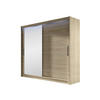 KLEIDERSCHRANK London VI, mit RGB LED Beleuchtung - Silberfarben/Sonoma Eiche, Holzwerkstoff/Kunststoff (180/215/58cm) - MIRJAN24