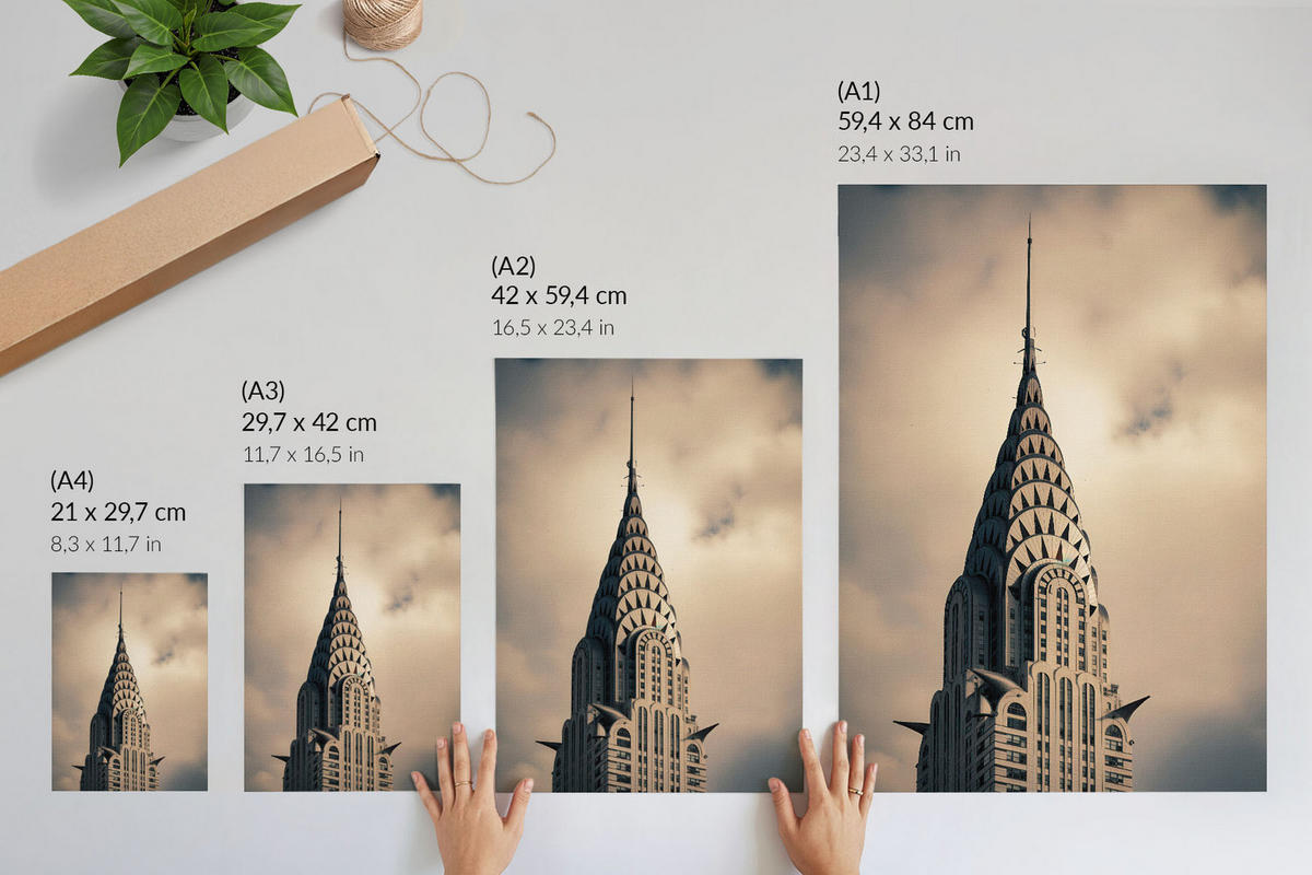 POSTER - 59x84 cm - Elowen - Die Architektur des Gebäudes - Grau, Textil (59/84/0.1cm) - TULUP