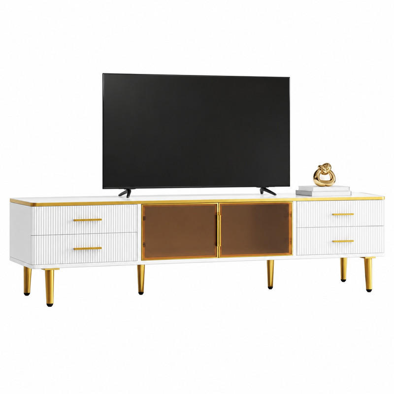 Beauniv Tv-Element Weiß 37x47.5x170 cm
