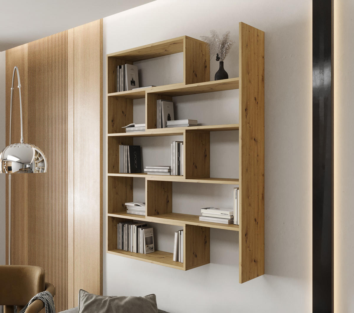 WANDREGAL LK 138 125 x 138 x 24 cmcm aus Holz in Braun - Braun, Holzwerkstoff (125/138/24cm) - O-Sofa