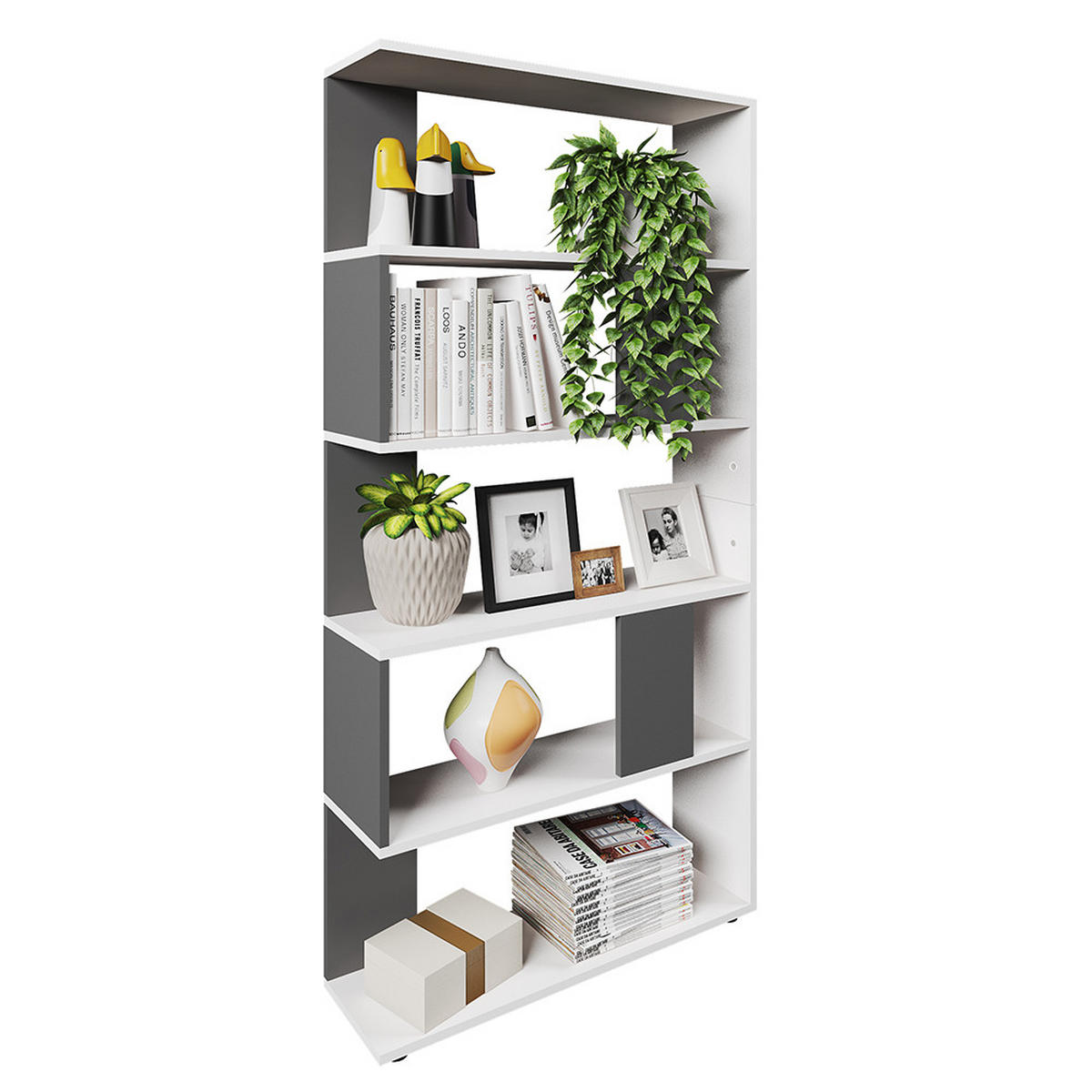 RAUMTEILER Anthrazit 80 x 162.6 cm - Anthrazit/Weiß, Holzwerkstoff (80/162.6/23.6cm) - Vicco