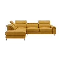 ECKSOFA Ambassador Echtleder Senfgelb - Gelb, Leder/Metall (224/272cm)