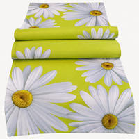 TISCHLÄUFER 40/140 cm Grün Margeriten Frühling Sommer - Grün, Textil (40/140cm) - TiborTex