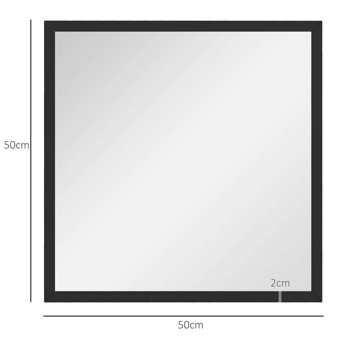 WANDSPIEGEL DE-14260 quadratisch 50x50 cm Schwarz - Schwarz, Glas (50/50/2cm) - ComfortXL