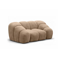 SESSEL modular, Veloursstoff Bluvel, Latte, CROISSANT - Hellbraun, Holz (168/72/115cm) - Kaiser Möbel
