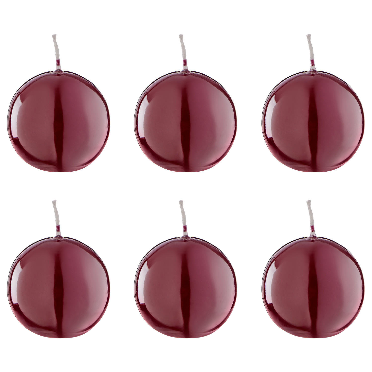 KERZE (6er-Set) Bubbles - Bordeaux, Paraffin (6/6/6cm) - Butlers
