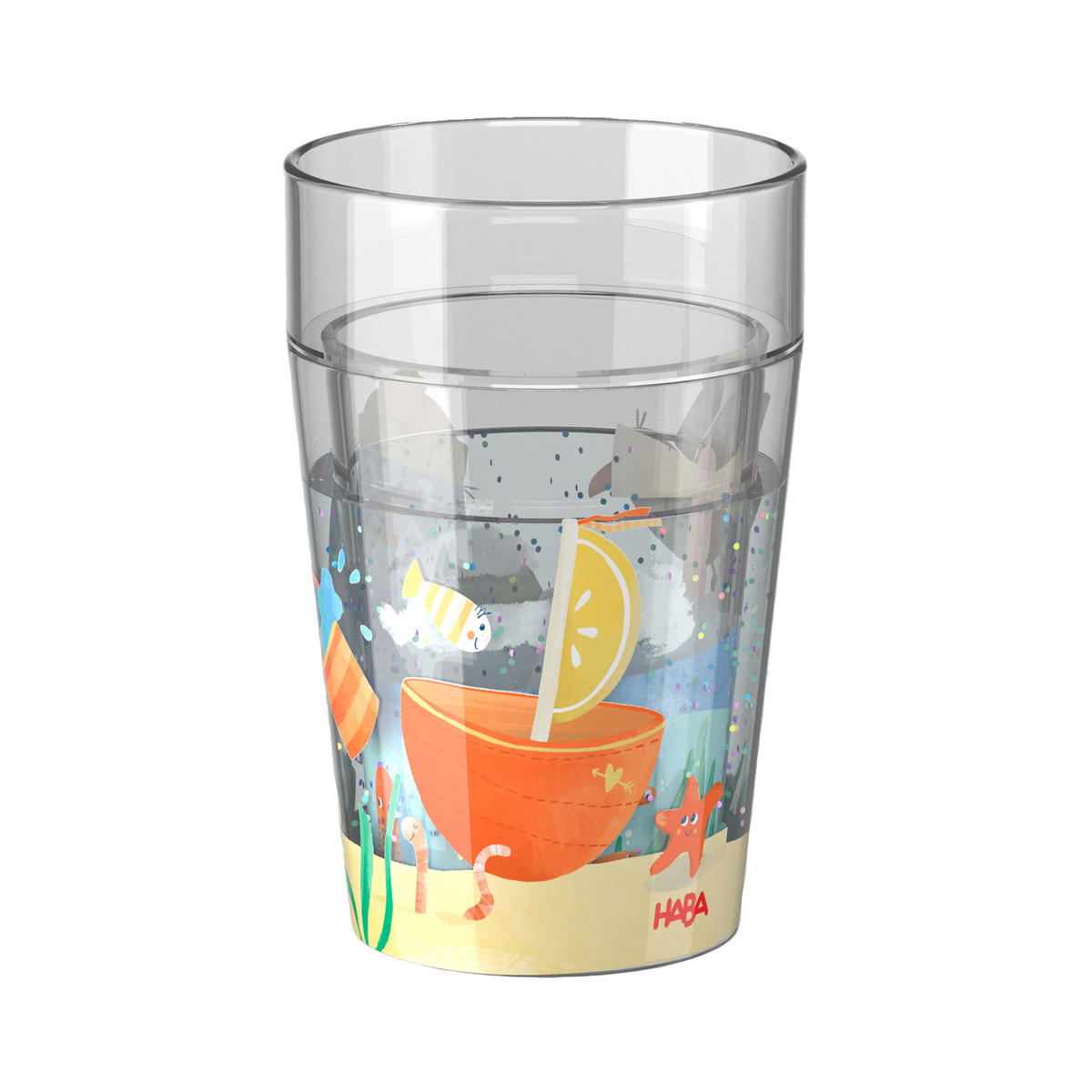 GLITZERBECHER Pinguin, 150 ml - Multicolor, Kunststoff (9.3/8.5/14.7cm) - Haba