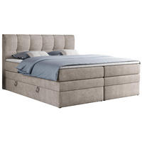 BOXSPRINGBETT ALVIN KING 180/200 Beige Struktur - H3 - Beige, Holz/Textil (180/200cm) - MKS