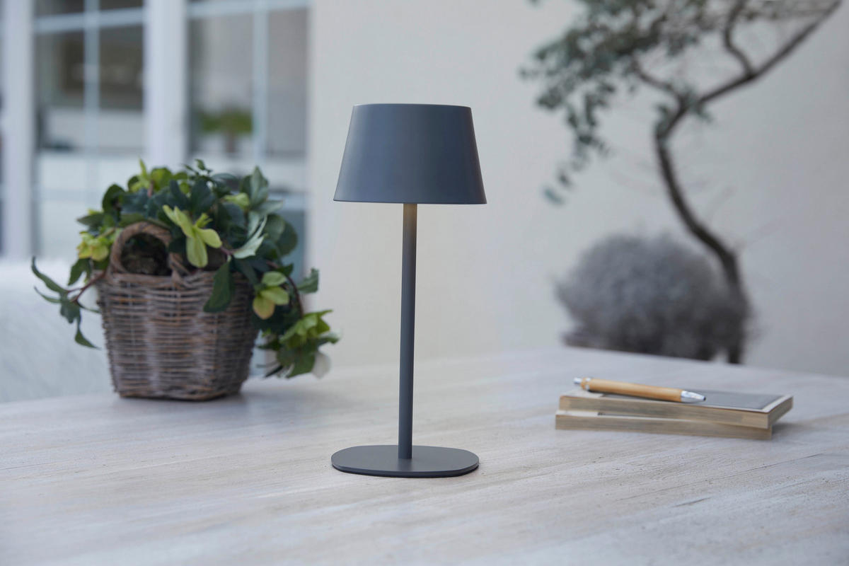 LED Tischlampe 3 in 1 Grau max. 45cm hoch 2er-Set - Grau, Metall (11/11/45cm) - Northpoint