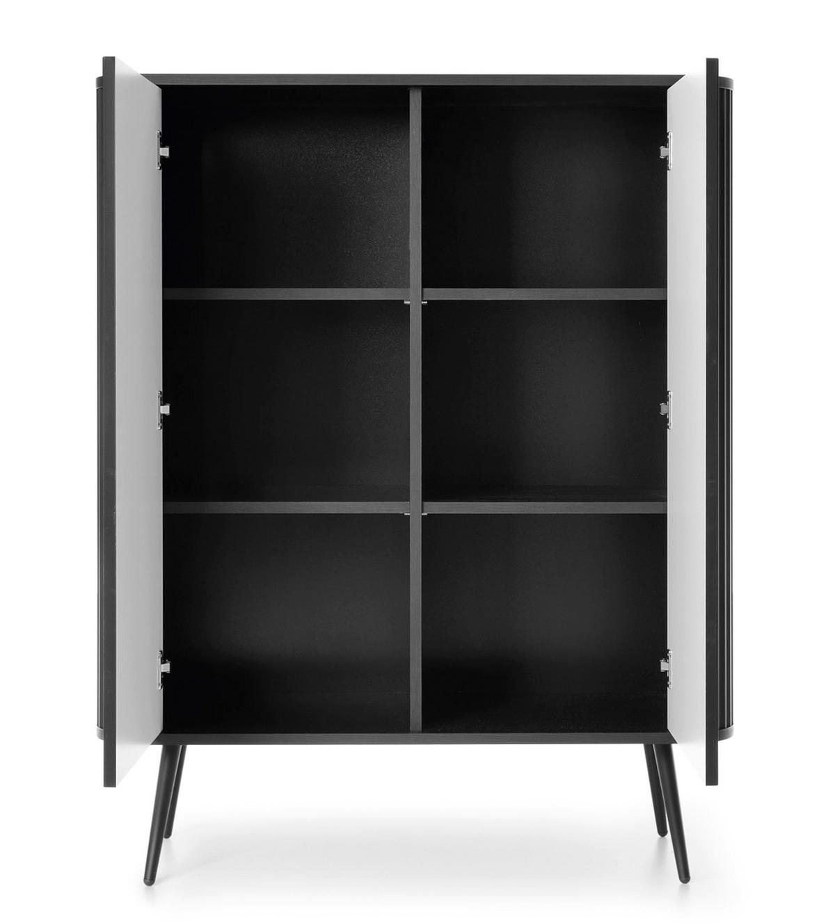 HIGHBOARD Zova čierna 103 cm - čierna, kov/kompozitné drevo (103/129/39cm) - Selsey